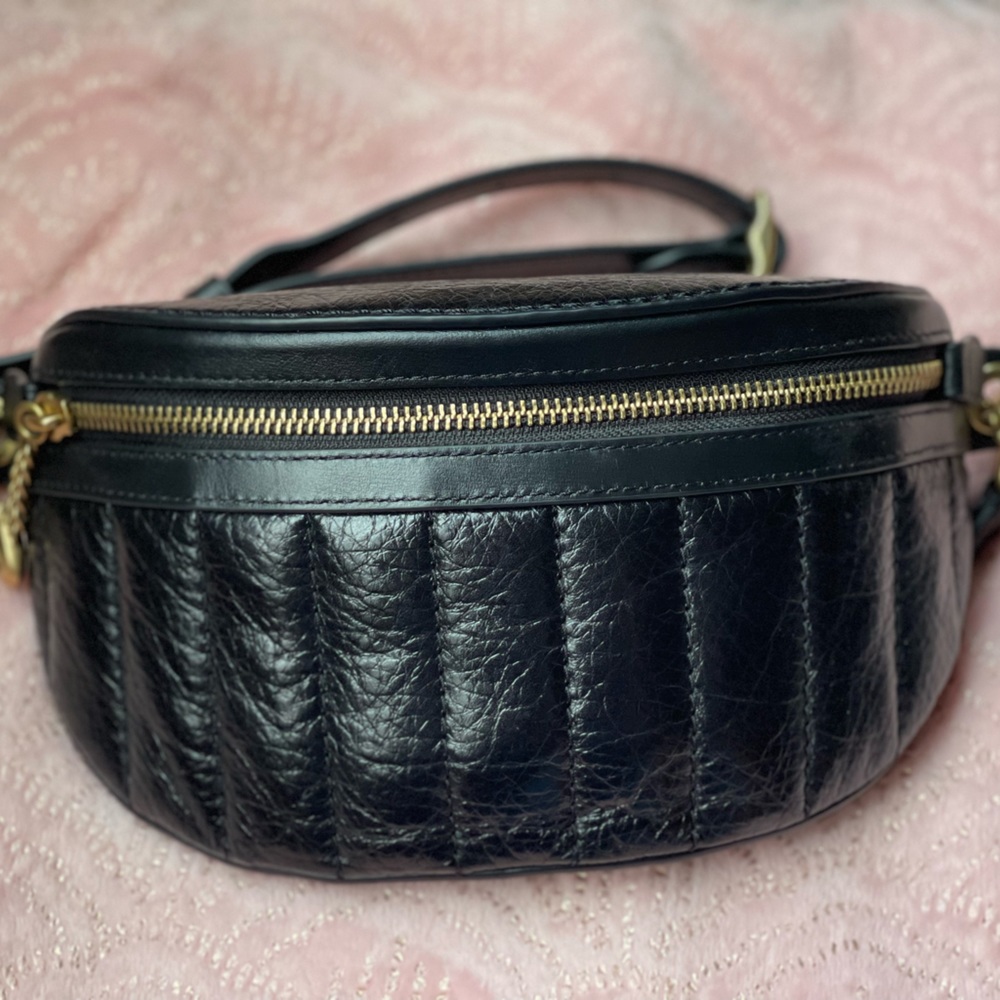 Coach chain belt bag with quilt
